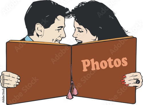 Ilustracion parejas de enamorados photo