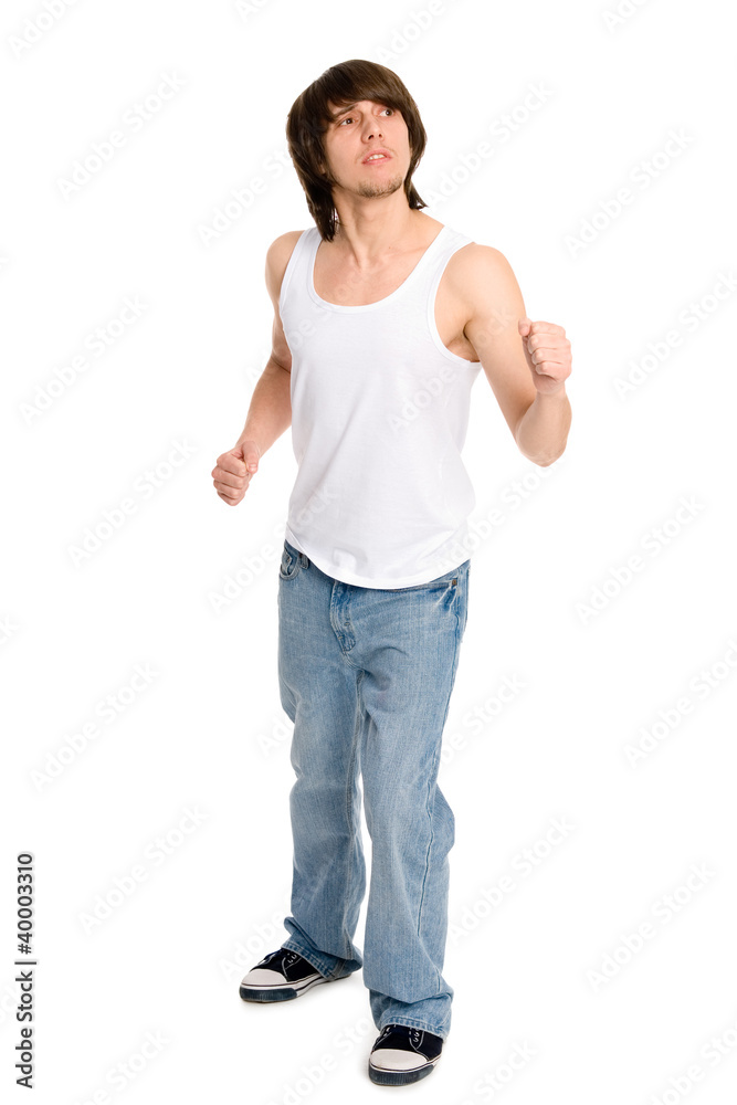 Running a young man Running a young man