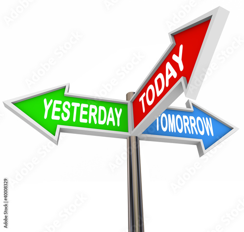 Yesterday Today Tomorrow Past Present Future Arrow Signs