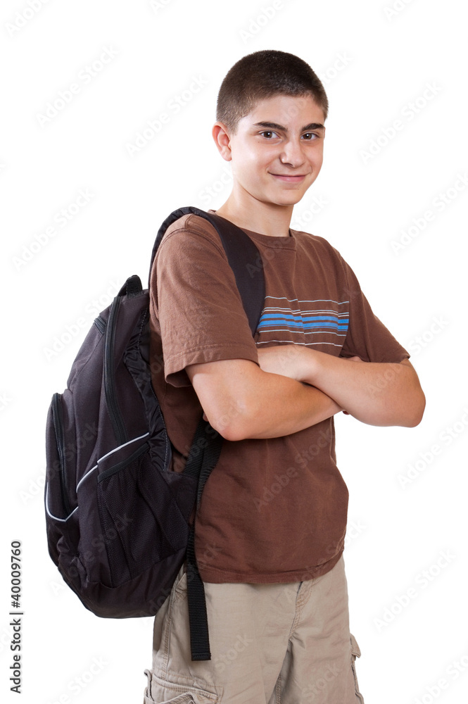 Fotografija Preteen boy with backpack