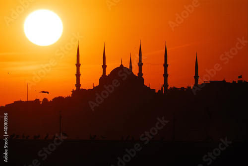 Blue Mosque in Sunset photo