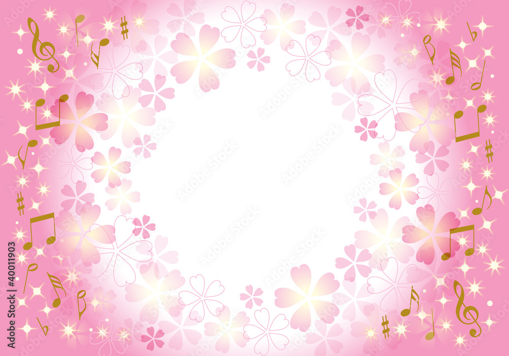 桜と音符ピンク