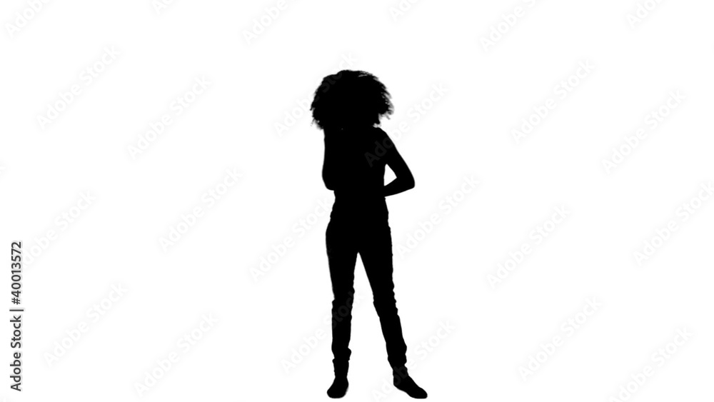 Silhouette woman talking on the phone Silhouette woman talking on the phone