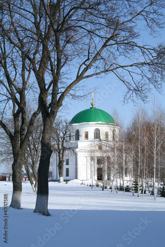 Church in a winter garden