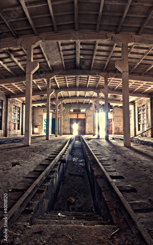 inside an abandoned depot