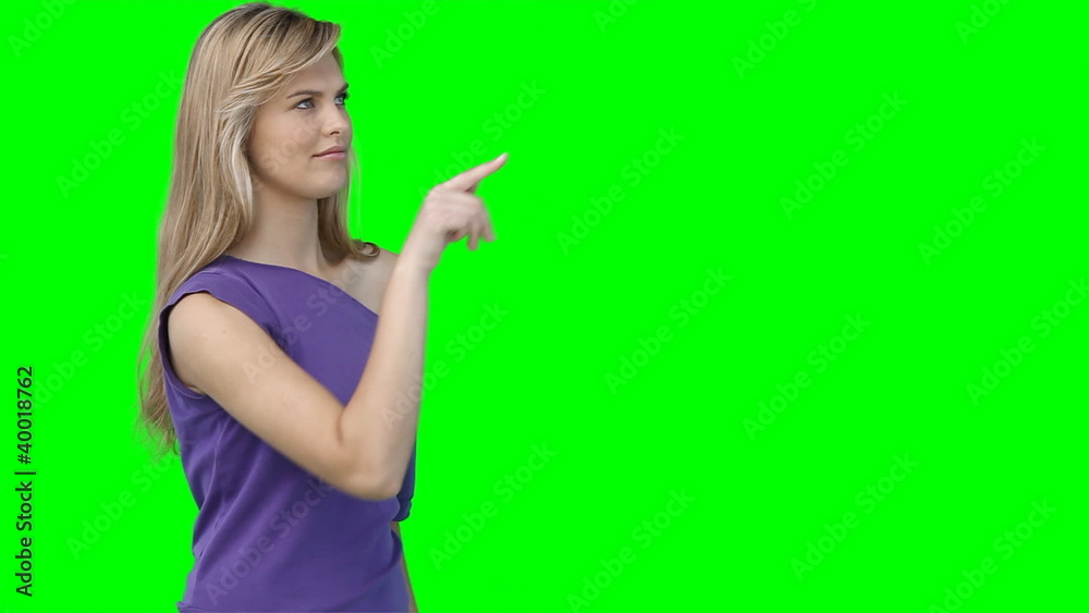 A woman using a virtual keyboard A woman using a virtual keyboard