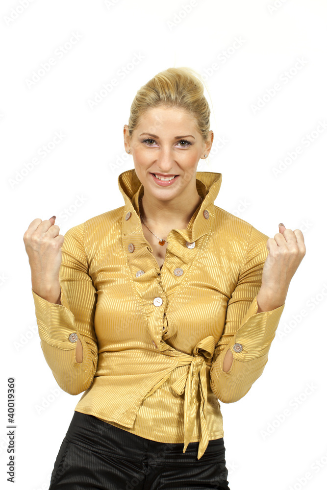 beautiful girl on white background