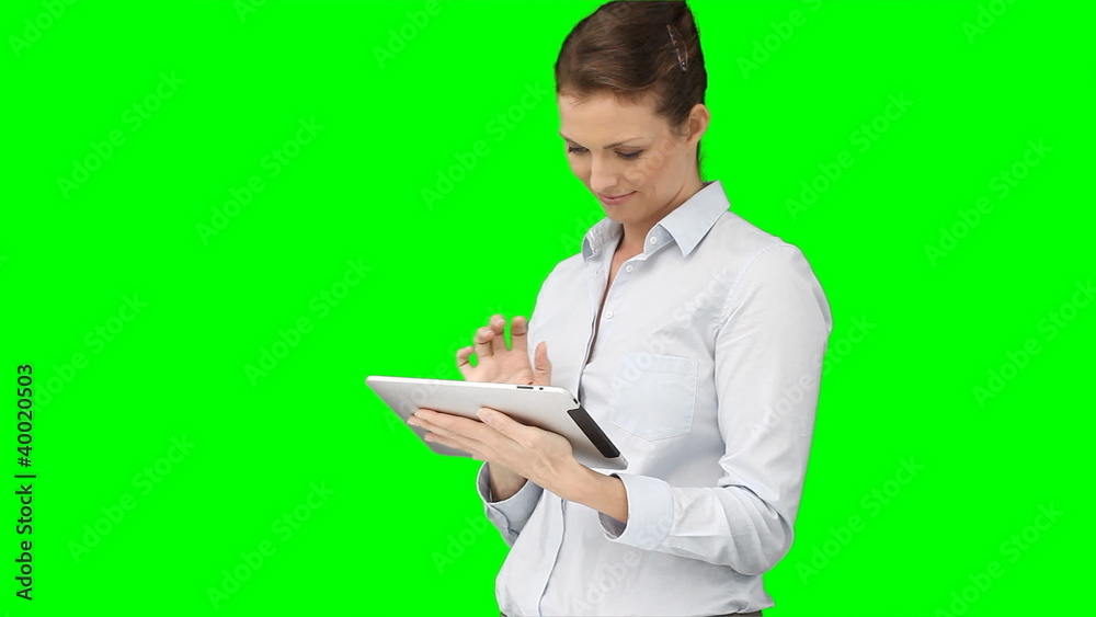 A business woman using her tablet A business woman using her tablet