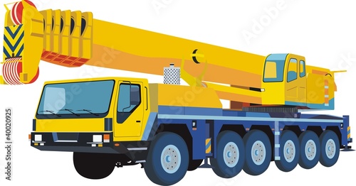 Yellow automobile crane