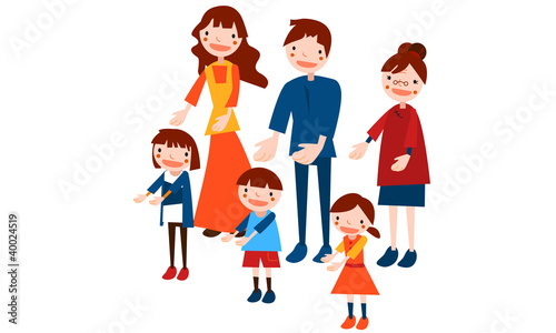 Happy family share their love