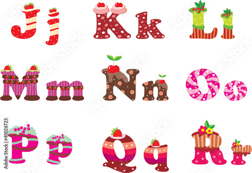 Sweet letters of the alphabet