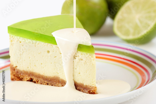 Key lime pie with cream