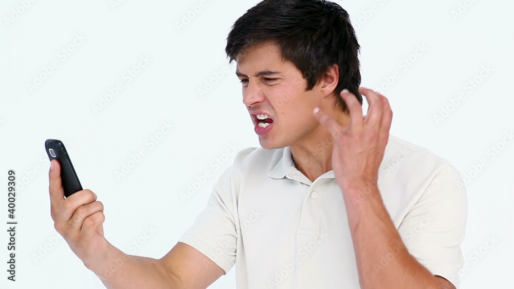 Man shouting on the phone