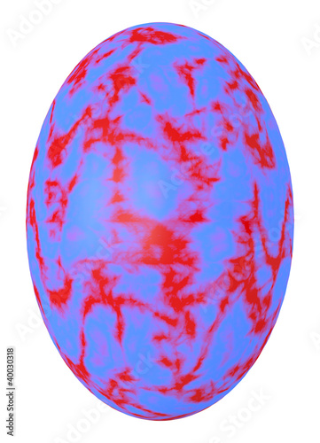 egg with abstract red and blue texture