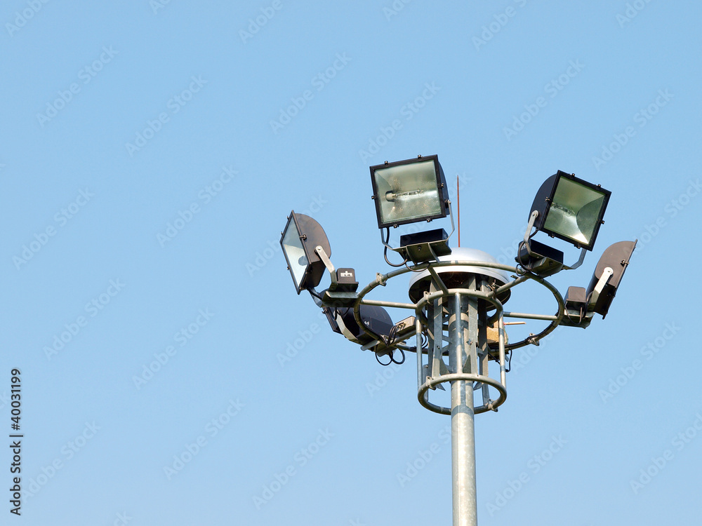 light pole on blue sky background light pole on blue sky background