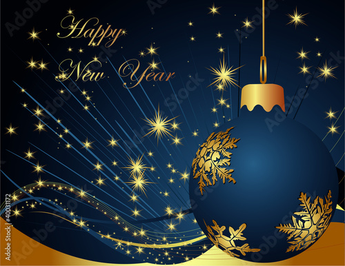 Background with gold stars. Happy New Year 2013