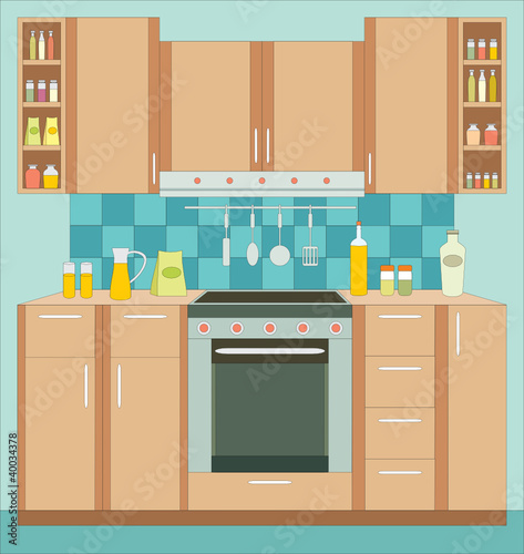 Kitchen furniture. Interior.