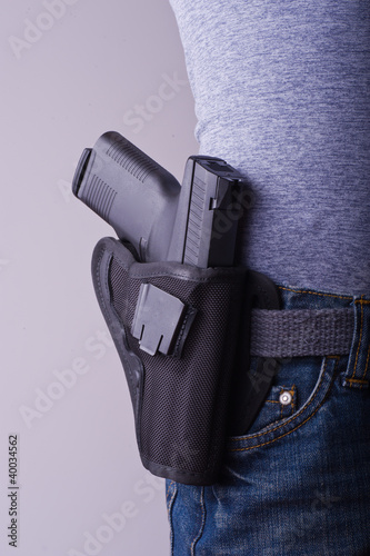 Holstered gun