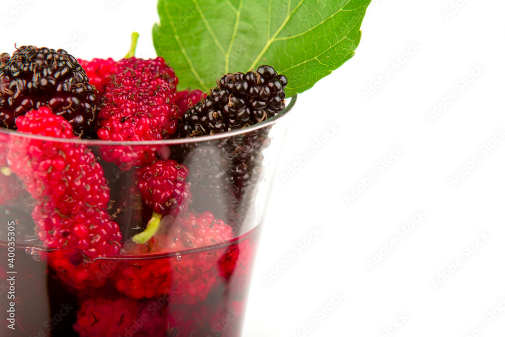 Mulberry juice in the glass Mulberry juice in the glass