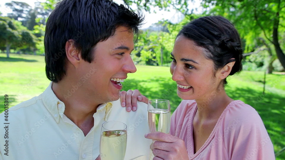 Cheerful couple celebrating an event Cheerful couple celebrating an event