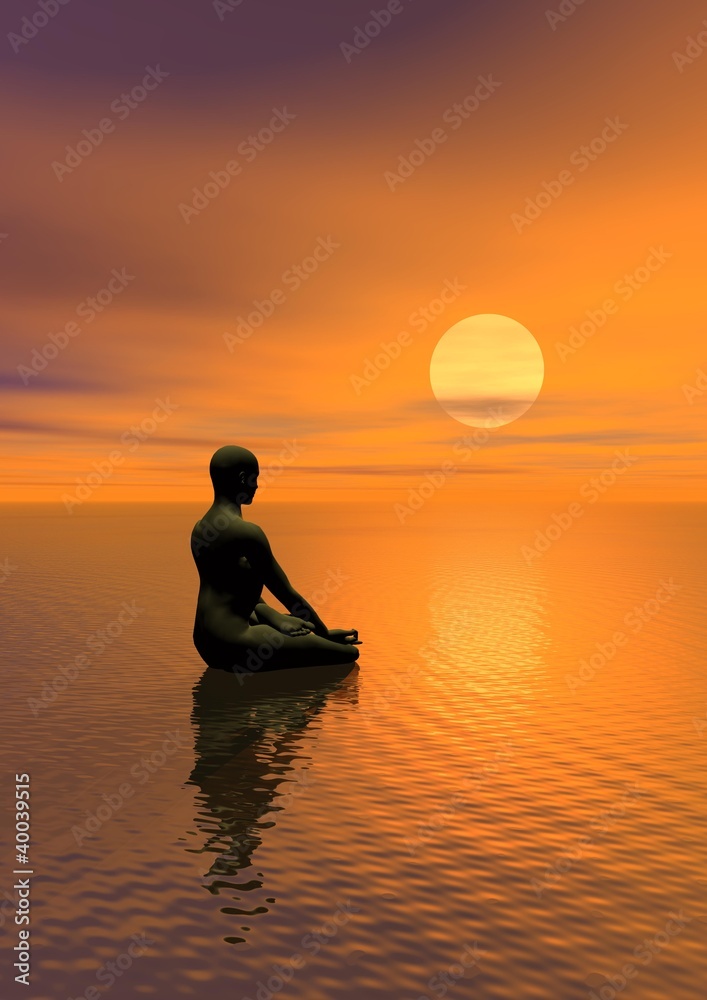 Meditation by sunset