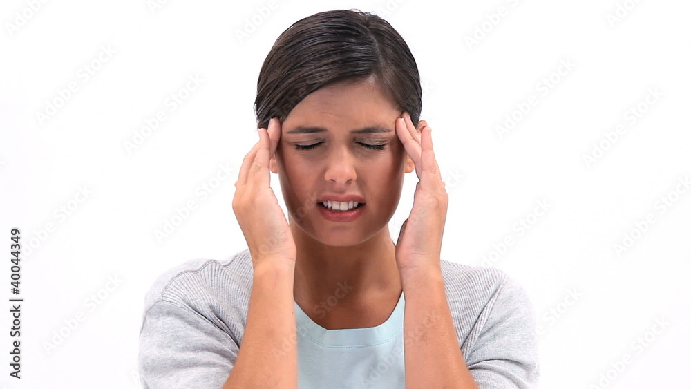 Woman having a headache Woman having a headache