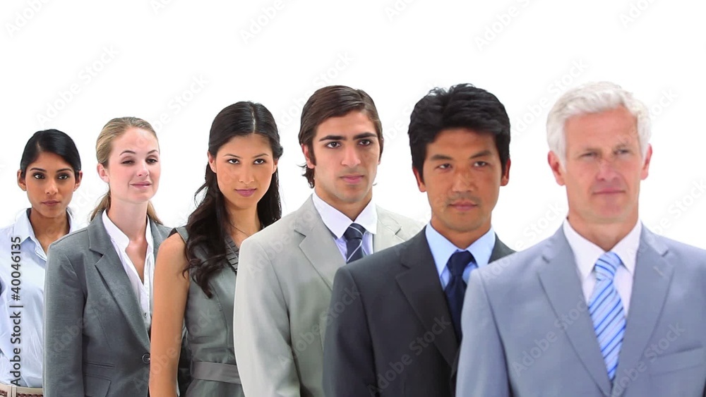 Serious business team standing in a line Serious business team standing in a line