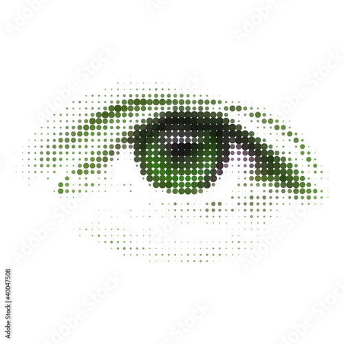 Abstract green human digital eye. EPS 8