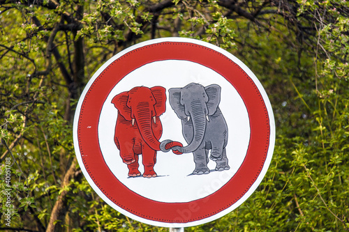 traffic sign elefants in Love photo