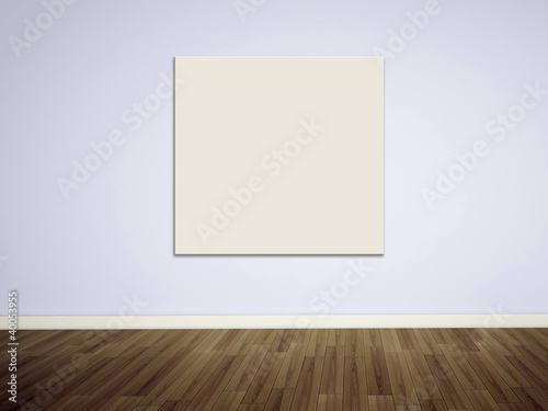 Modern art gallery Empty picture on the wall photo