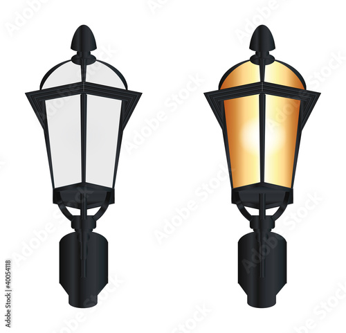 two street lamp on white background