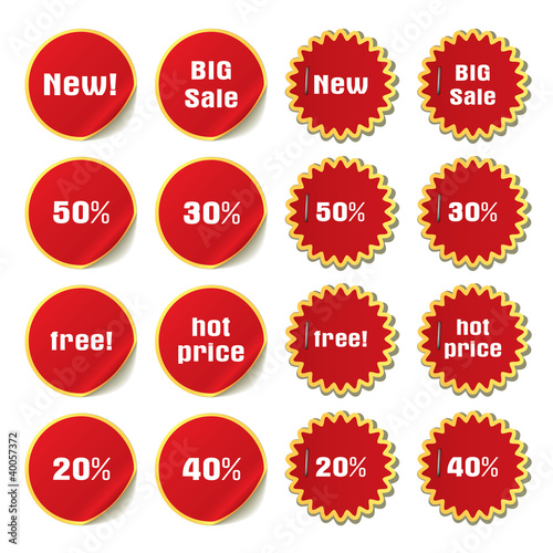 vector set of stickers and labels