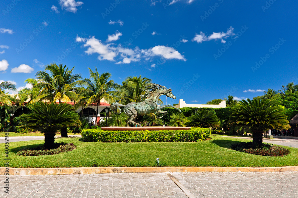 Luxury caribbean hotel resort, mexico