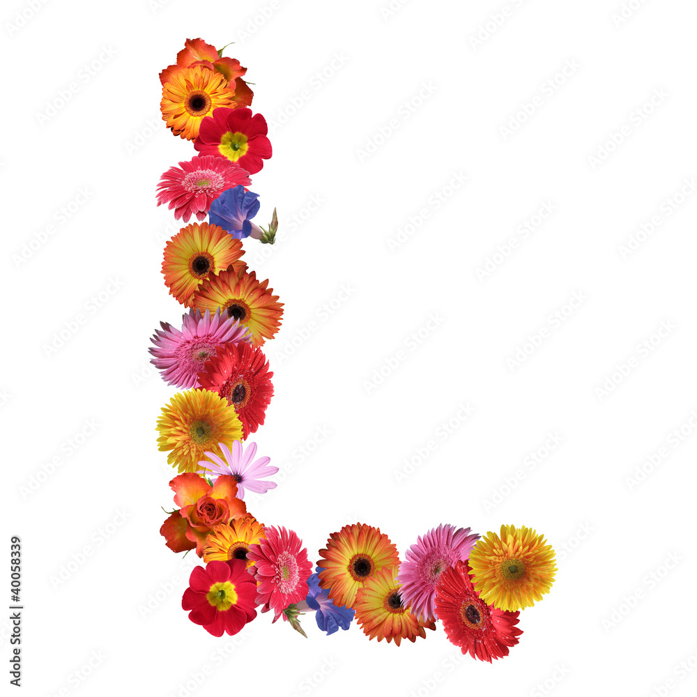 High resolution conceptual flower font isolated High resolution conceptual flower font isolated