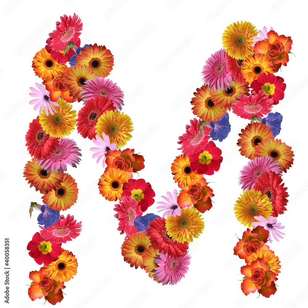 High resolution conceptual flower font isolated High resolution conceptual flower font isolated