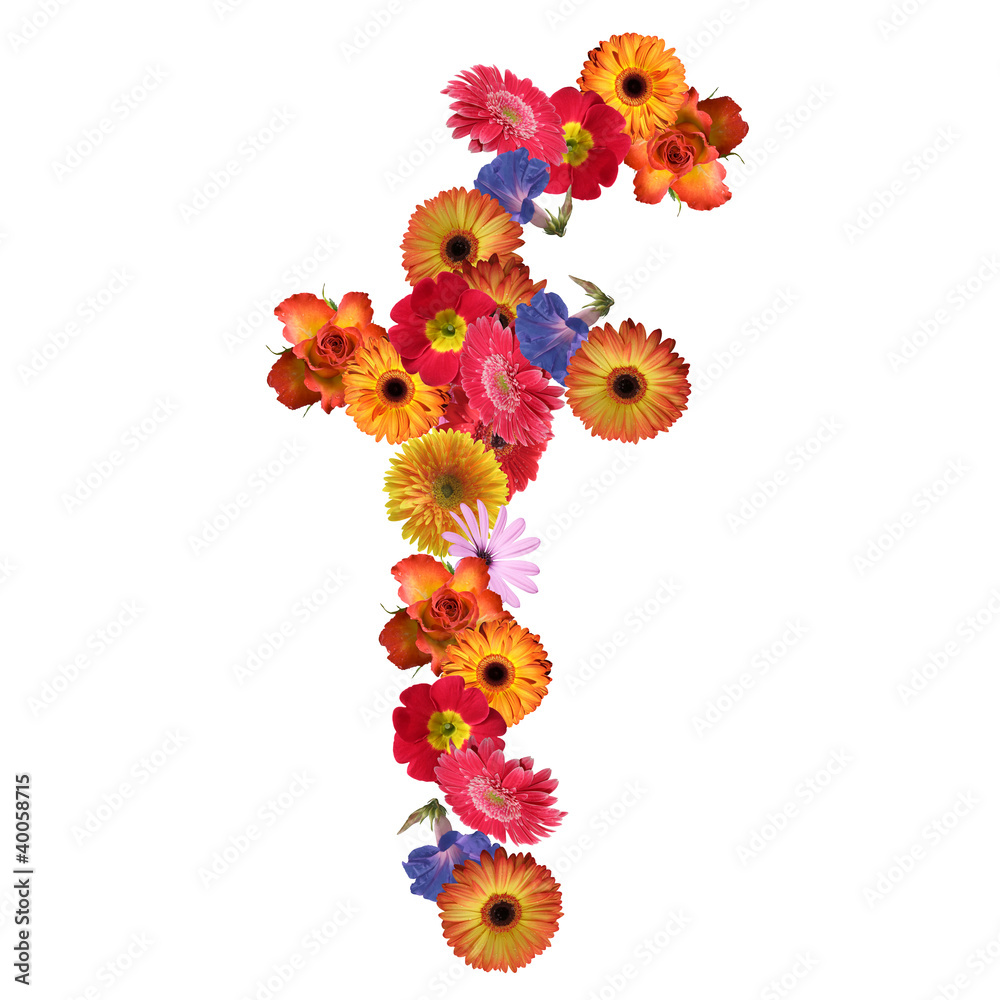 High resolution conceptual flower font isolated High resolution conceptual flower font isolated