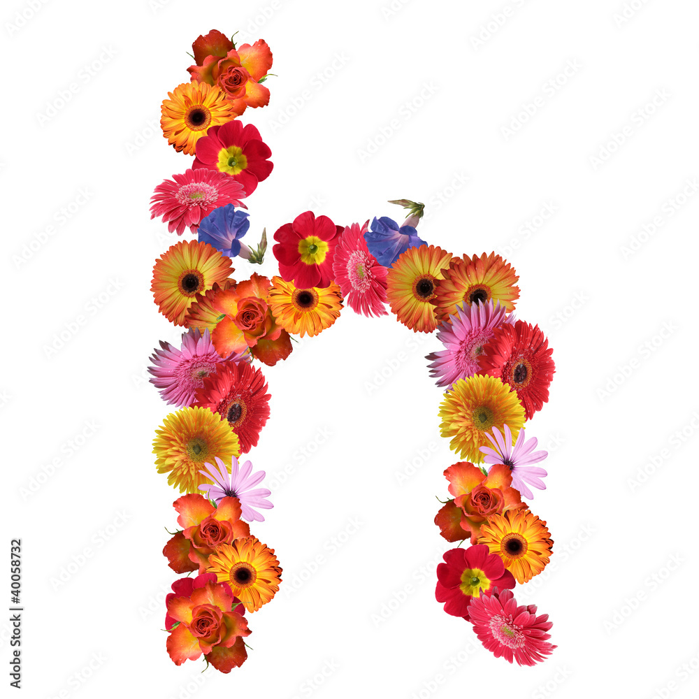 High resolution conceptual flower font isolated High resolution conceptual flower font isolated