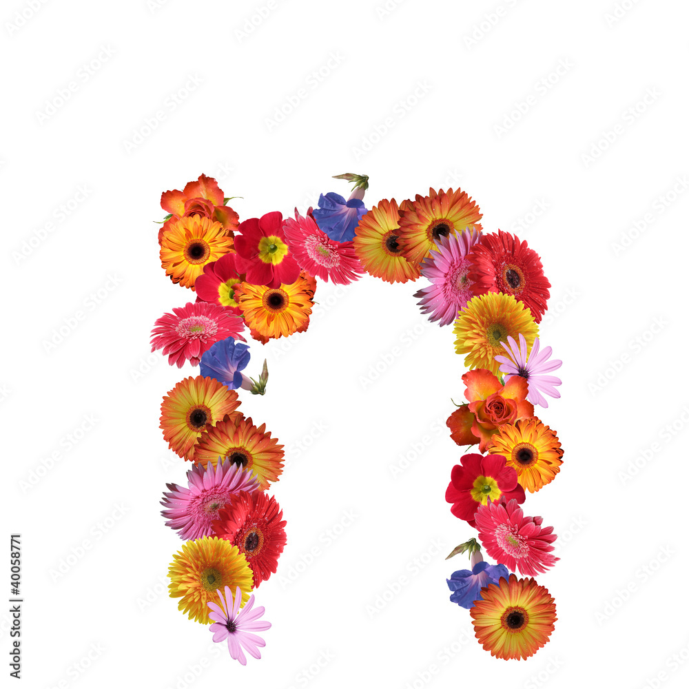 High resolution conceptual flower font isolated