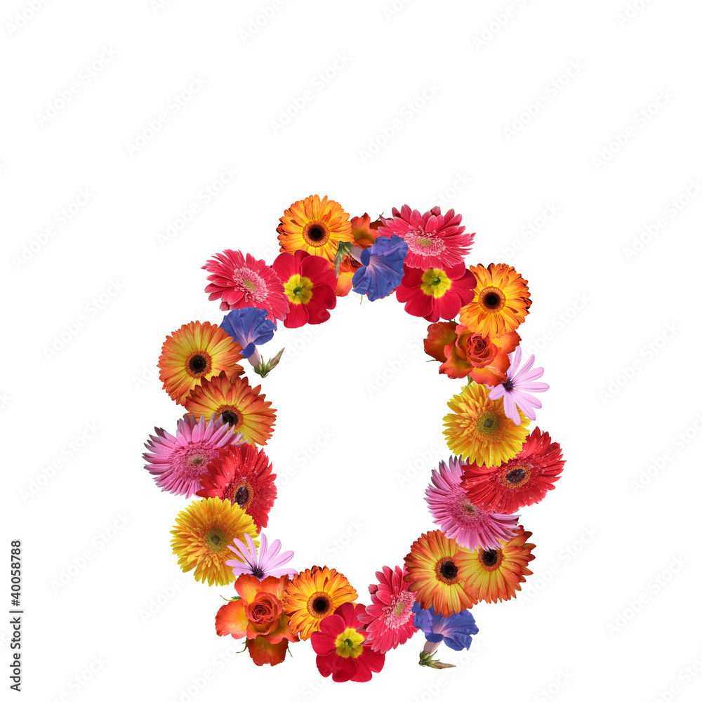 High resolution conceptual flower font isolated High resolution conceptual flower font isolated