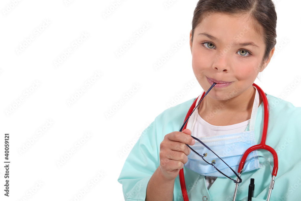 portrait of a little girl dressed as a nurse portrait of a little girl dressed as a nurse