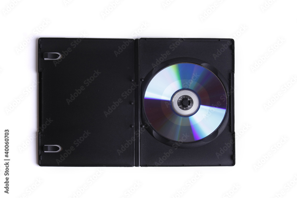 A disc in a box, isolated on white A disc in a box, isolated on white