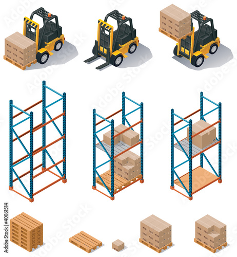 Vector warehouse equipment icon set