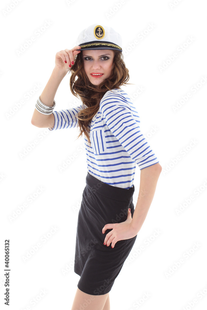 young model in sailor clothes posing young model in sailor clothes posing