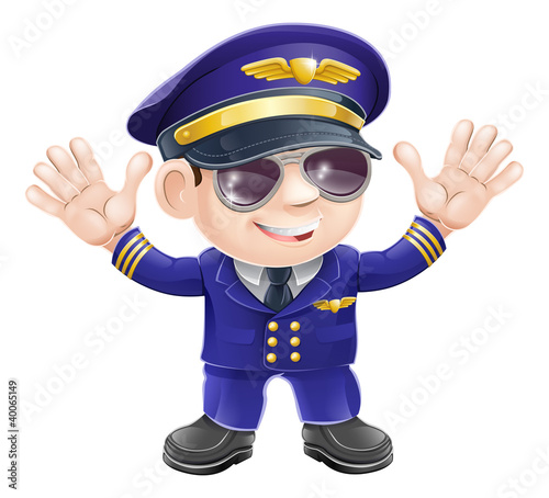 Cartoon airplane pilot
