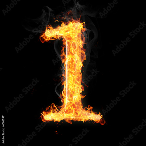 Fonts, numbers and symbols in fire for different purposes