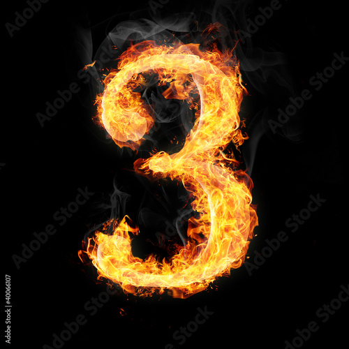Fonts, numbers and symbols in fire for different purposes