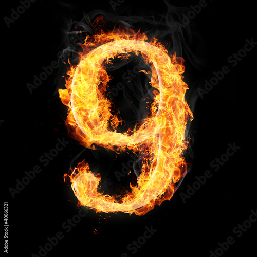 Fonts, numbers and symbols in fire for different purposes