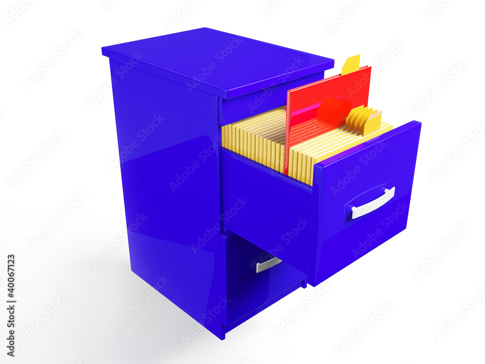 3d illustration: Folder icon with the documents in the closet 3d illustration: Folder icon with the documents in the closet