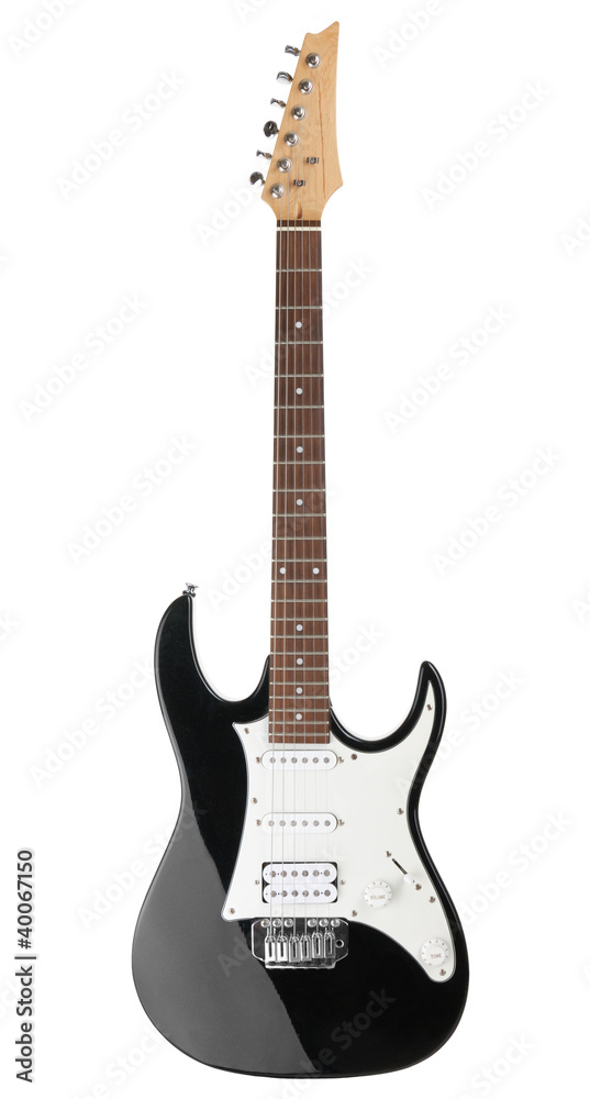 Electric guitars isolated on white background