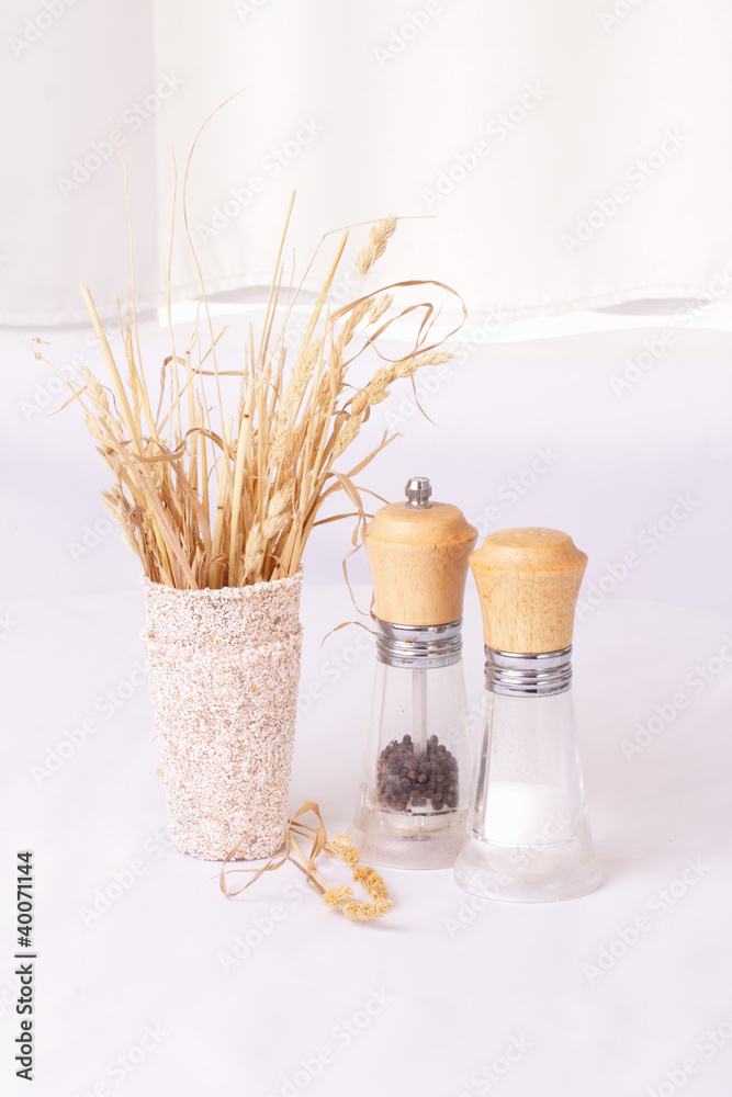 Dry grass and set for spices